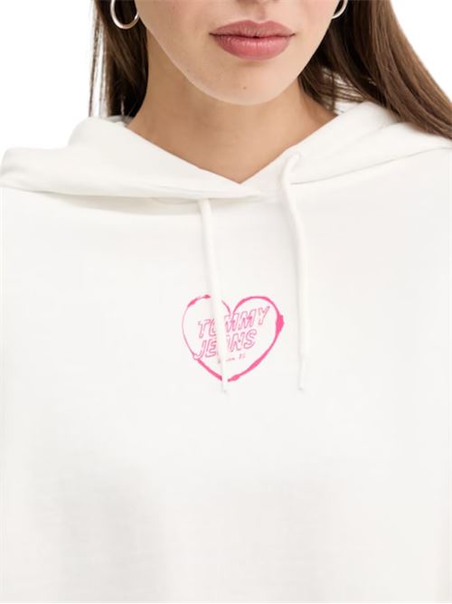 felpa c/stampa cuore,taglio morbido c/cappuccio Tommy Jeans | DW0DW21408YBL